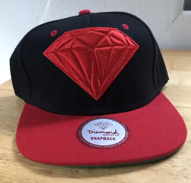 Diamond Supply Co Black/Red Ball Cap Men's Hat Adjustable Snapback One Size