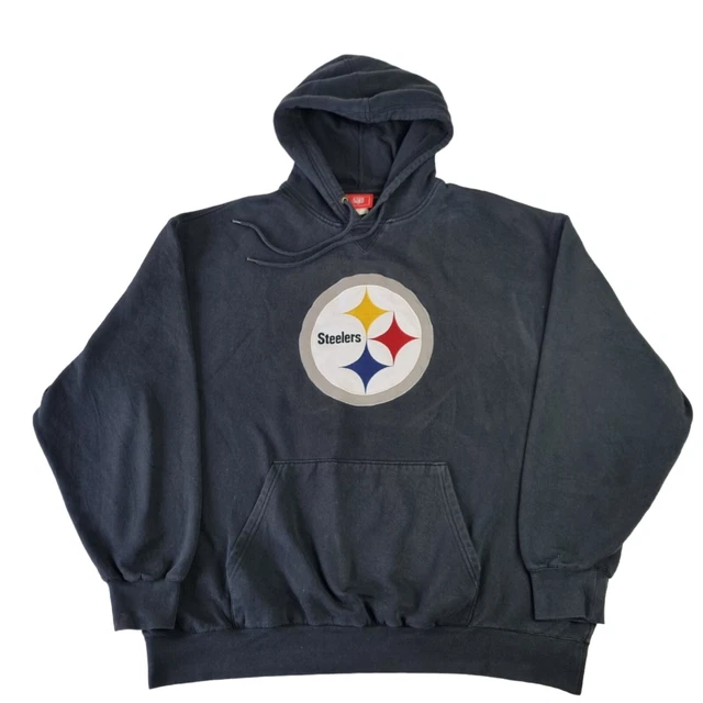 NFL Pittsburgh Steelers Hoodie Black USA Football Hooded Sweatshirt Mens Size XL