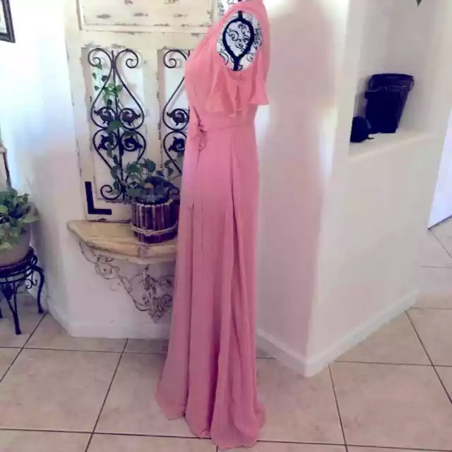 BB Dakota blush pink chiffon wrap maxi dress XS 3