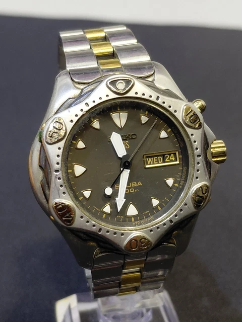 SEIKO AGS SCUBA 200m Diver 3M22-0D20 Blue Dial Auto Generating