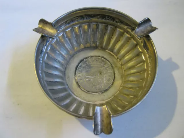 Made in Spain Embossed Silver Plate Ashtray w/ Cast PHILIPPUS IIII 1632 8 Real