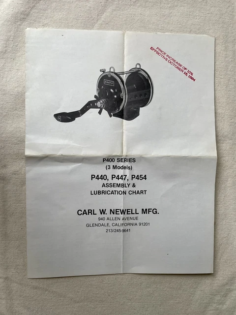 Vintage Newell P400 Series Assembly Chart/Box Paperwork 1980s