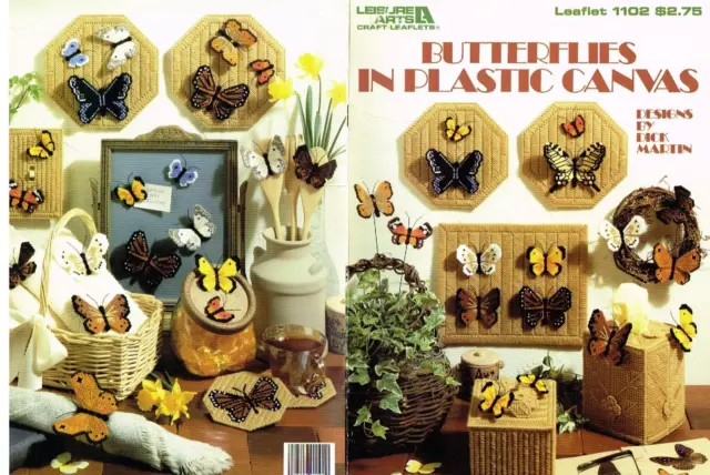 Mariposas en plástico lona patrón libro tejido caja cubierta posavasadas imanes