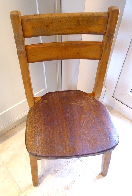Vintage 1960s child's school chair B, children's seat, mid century, teddy