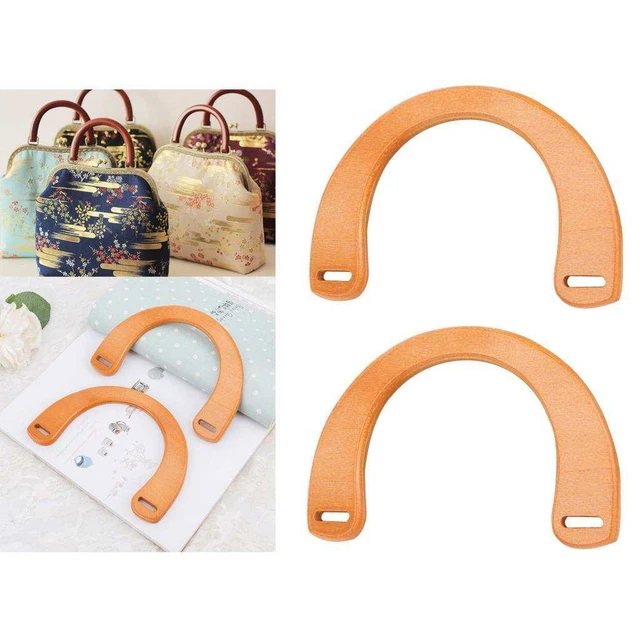 1 Paar Holzgriffe Ersatz halbrunde Form Handtasche Griff für handgefertigt