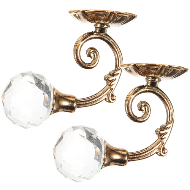 2pcs/Pair High Grade Vintage Crystal Ball Holdbacks Curtain Clothes Hook
