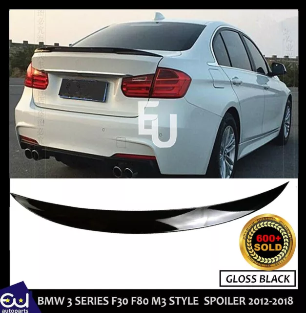 For Bmw 3 Series F30 F80 Rear Boot Spoiler Mp Style Lip Gloss Black 100% Oem Fit