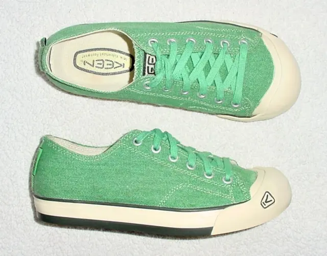 Womens Keen Coronado Vegan Green Canvas Ivory Vulcanized Sneakers Shoes 7 M