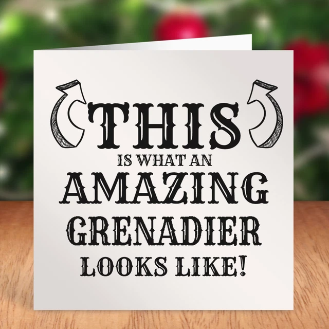 This Is What An Amazing Grenadier Looks Like Birthday Card Christmas Giggle Gift