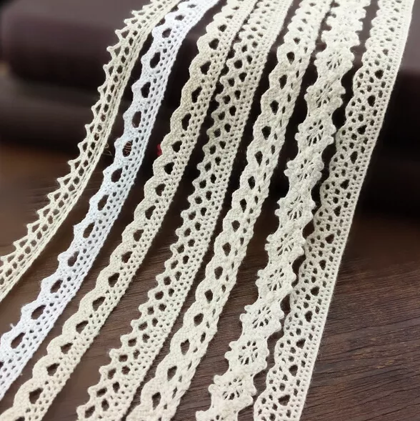 13 Yards lace trim, off white lace trim, narrow lace, crochet lace trim,  Lace ribbon, bridal lace trim, headband lace, necklace lace