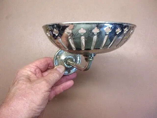 Antique Unbranded Silver Plated Brass Bathtub Soap Holder Nautical Use LQQK!