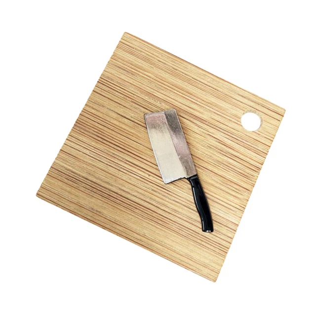 3 piezas de herramientas de cocina de simulación mini cortador de tabla de cortar juego mini escena Ornam