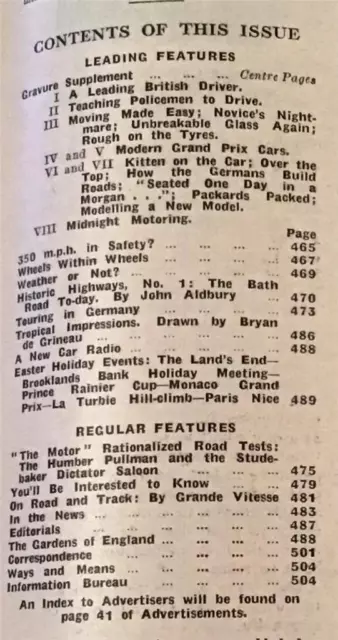 DER MOTOR Magazin 14. April 1936 MONACO GRAND PRIX Studebaker Diktator Straßentest 2