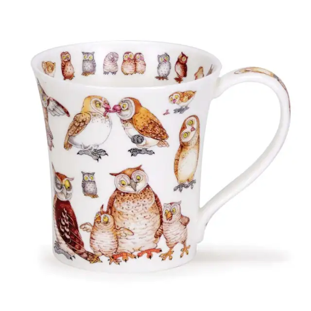 Cute 'Twitters' Owl Birds Small Dunoon Fine Bone China Mug Jura Shape