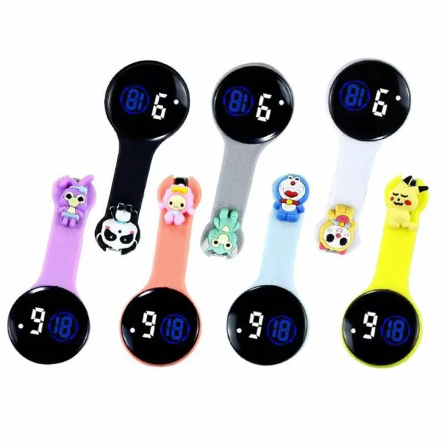 Multi Function Digital Silicone Rubber Nurse Vet Watch Fob LED Cartoon Pocket