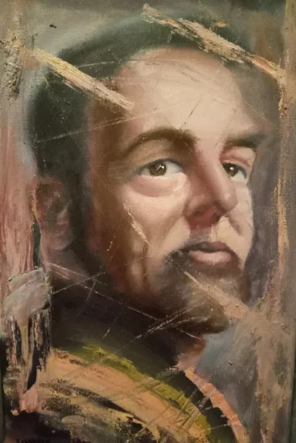 ORIGINAL modern male portrait oil painting figure contemporary canvas wall art