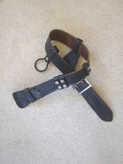 VIKING BLACK BASKET weave Leather Duty Belt S-70 Size 30 $19.99 - PicClick