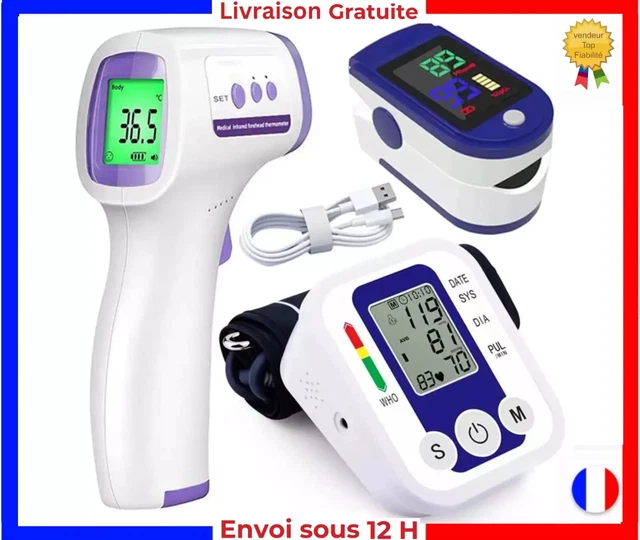 Kit De Santé Complet : Tensiomètre Bras, Oxymètre De Pouls Et Thermomètre électronique - Neuf