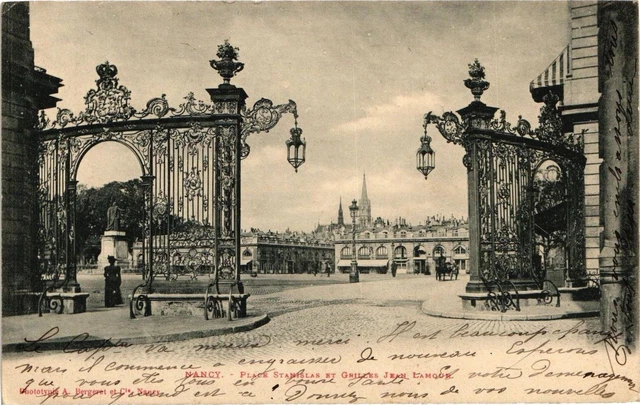 CPA Nancy-Place Stanislas et Grilles Jean Lamour (186980)