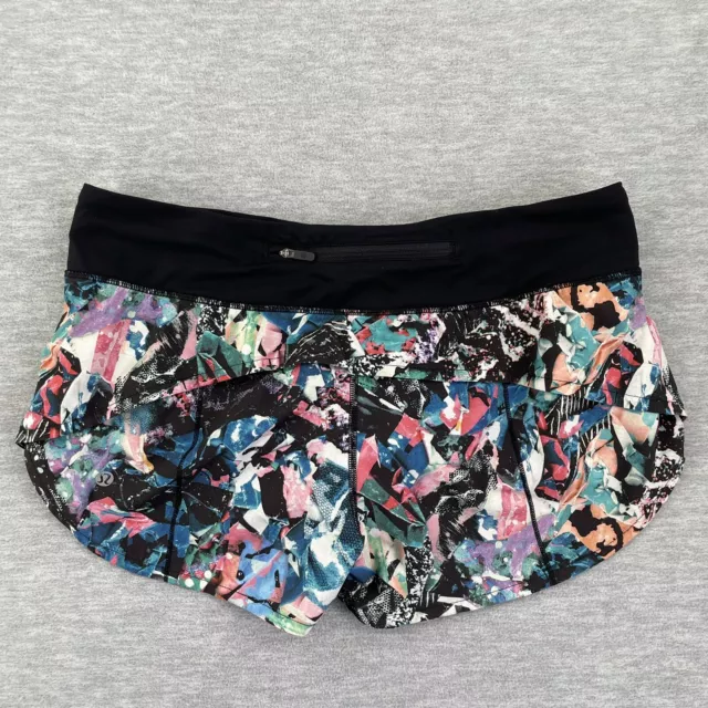 Lululemon Shorts 8 Womens Speed Up Run Short Lined Print Short Zip Pocket Gym