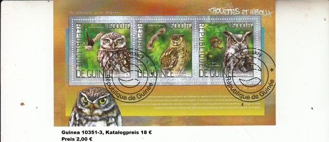 Eulen Uhu Kauz Vögel Guinea 10351-3