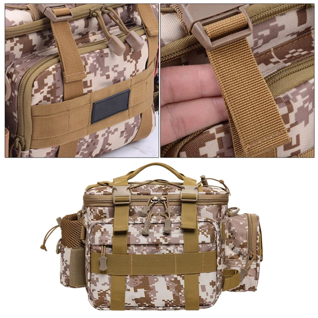 Sac de pêche portable en plein air Sac de taille multifonctionnel à côtés