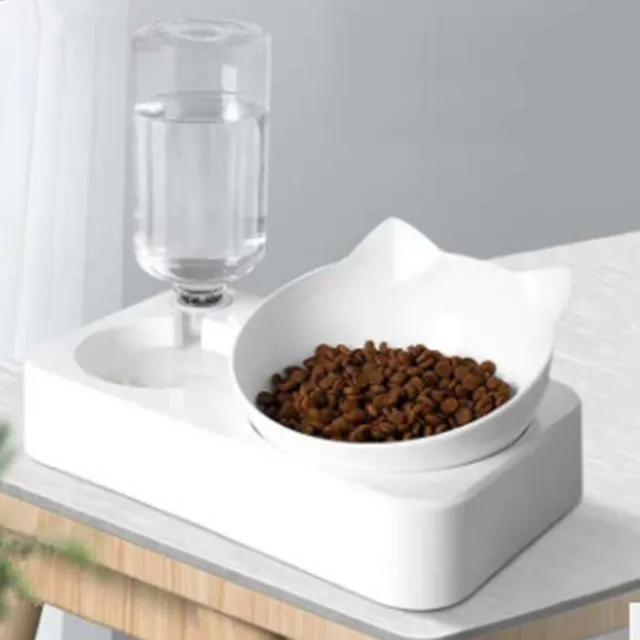 Pet Automatic Feeder Dog Cat Bowl with Water Dispenser Double Drinking B-xp