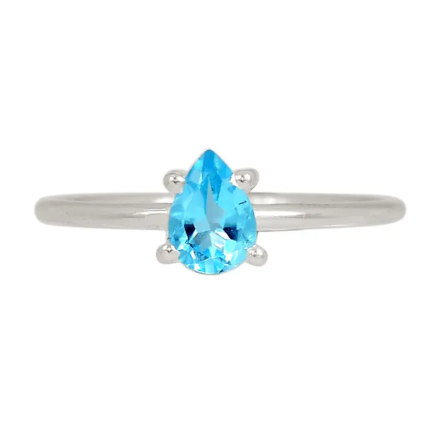 Treated Blue Topaz 925 Sterling Silver Ring Jewelry s.7 CR20994