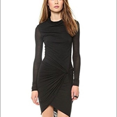 Helmut Lang slinky jersey long sleeve dress M