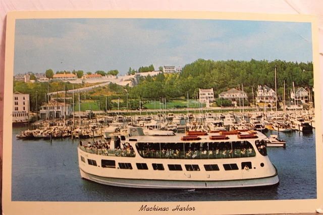 Michigan MI Mackinac Harbor Island Postcard Old Vintage Card View Standard Post