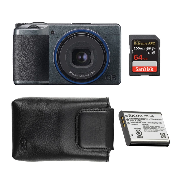 RICOH GR IIIx Urban Edition Digital Camera with Case SD Card and Spare Battery