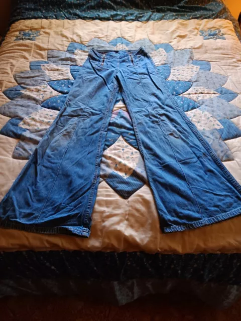 Vintage 1970'S Girls Wrangler Flared/Bell Bottom Jeans Size 7/8 !! Look !!