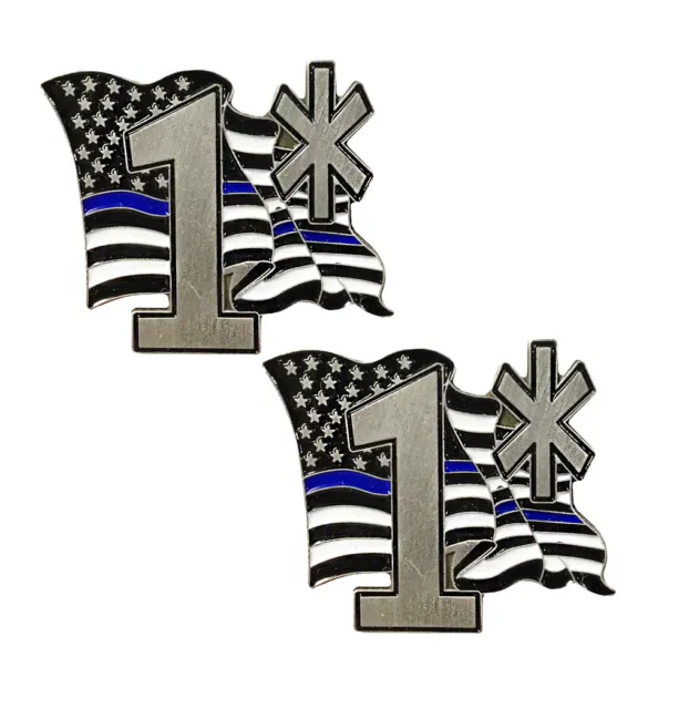 Thin Blue Line American Flag One Ass To Risk Metal Lapel Pin