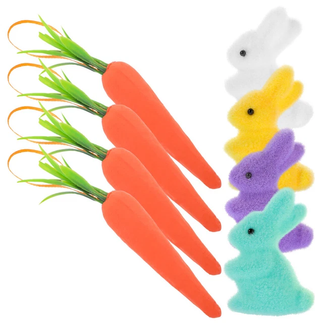 Panneau Bois Lapin Pâques Avec Carottes Et Couronne – Déco Artisanale Pour Voiture/camion