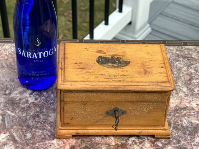 Antique Mauchline Box With Key Hawarden Castle