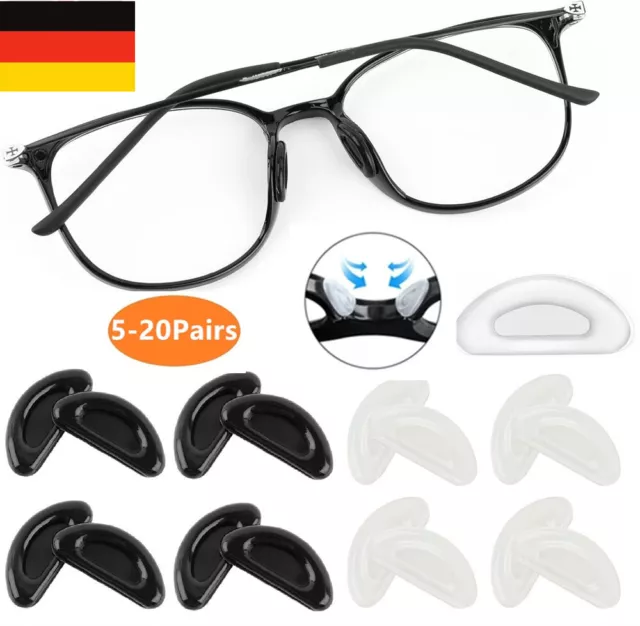 5/1020 Paare Adhesive Nasenpads Anti Rutsch Silikon Brillen Pads für Gläser DE