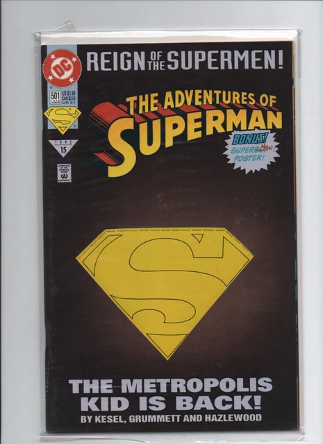 1993 DC COMICS: THE ADVENTURES OF SUPERMAN #501 Comic Book (B4)