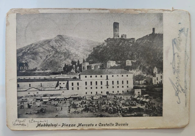 Cartolina Maddaloni Benevento Mercato Castello Ducale Fp Vg 1909