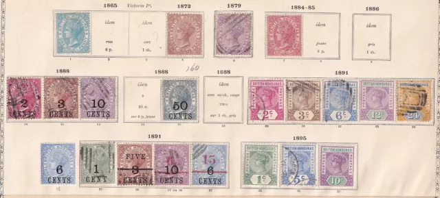British Honduras 1865 collection of 21 CLASSIC stamps / HIGH VALUE!