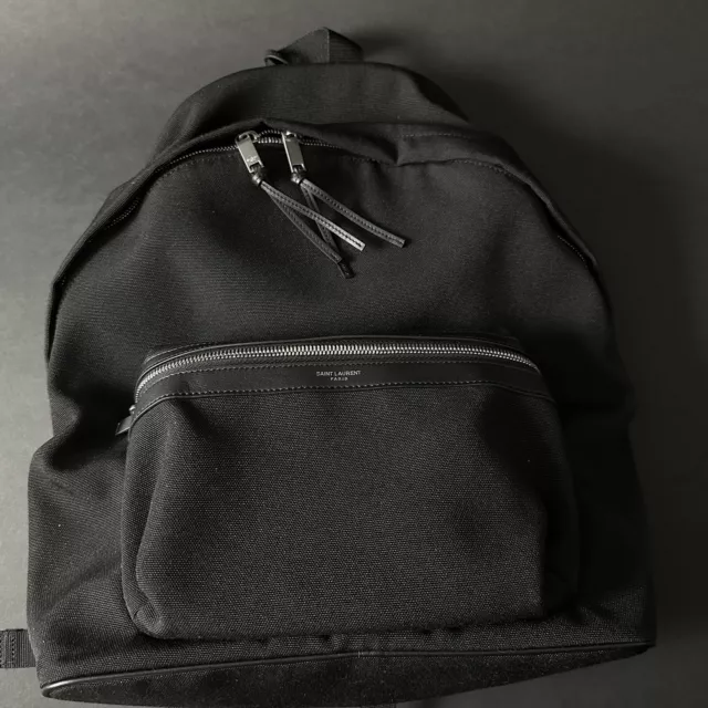 Saint Laurent City Backpack Canvas & Leather in Black