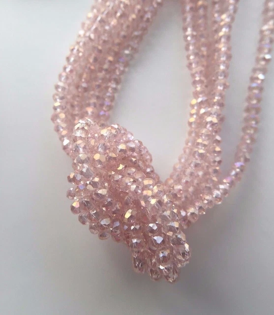 100 Stück Rosa/Metal Facettierte Glasperlen 2mm Kügelchen Kristall|Schmuck DIY