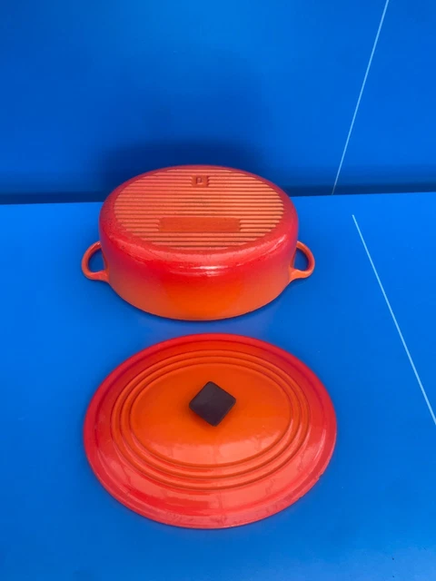 GRANDE COCOTTE NOMAR Staub 29 cm en Fonte Émaillée décor village idem le creuset EUR 59,00 - FR