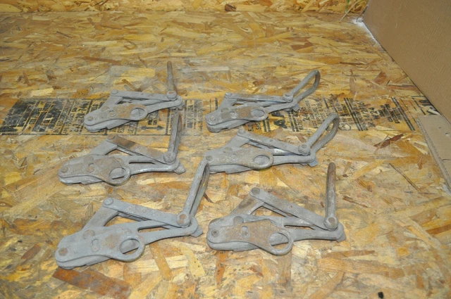Lot Of 6 Klein Tools 1628-38H Cable Pulling Grip Grabber 4500Lbs Used