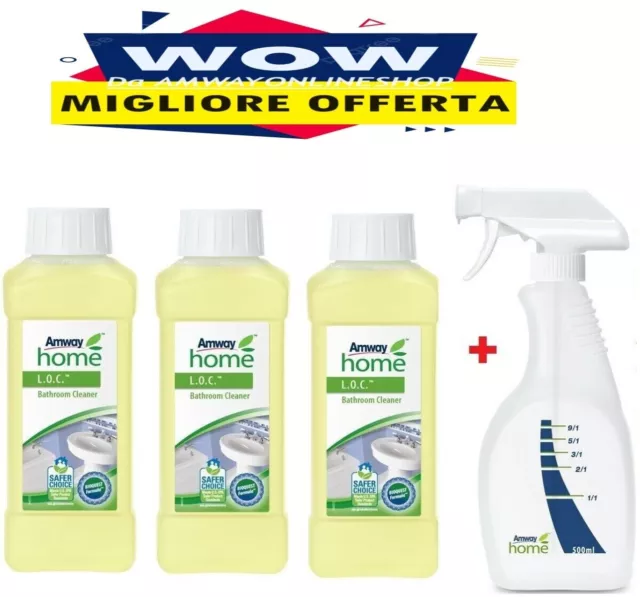 3 Amway L.O.C. LOC Detergente per il Bagno  500ml piastrelle sanitari lavabo  .