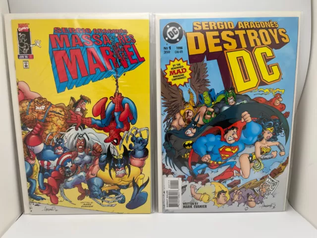 9.9 Mint 1996 Marvel Dc Comics Sergio Aragones Destroys Dc 1 Massacres Marvel 1
