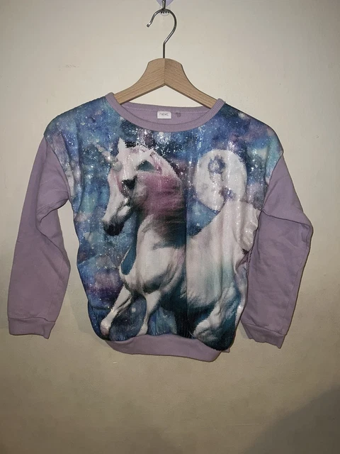 Girls Next Sequin unicorn Jumper Age 10 Years