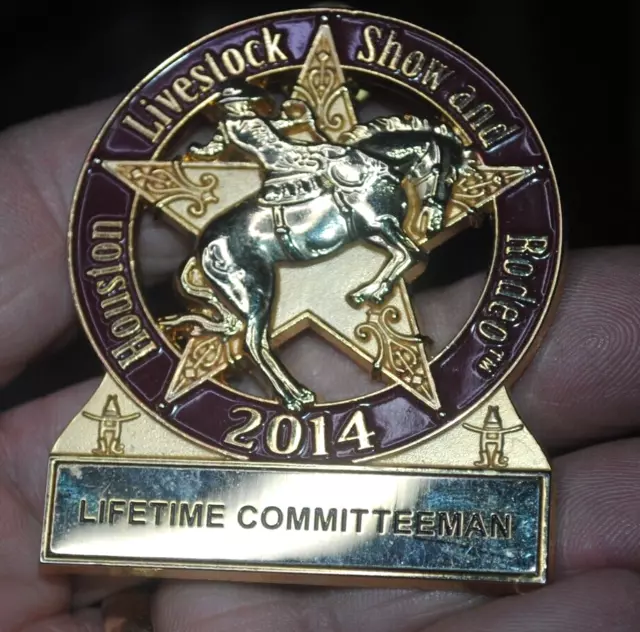 2014 Houston Livestock Show & Rodeo "LIFETIME COMMITTEEMAN" pin / badge, SCARCE
