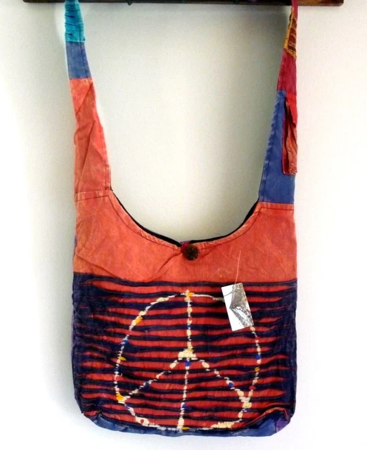 Sac Bandoulière Ethnique Hippie Baba Cool - Motif Croco/Gibecière - Fabriqué Au Népal - Neuf