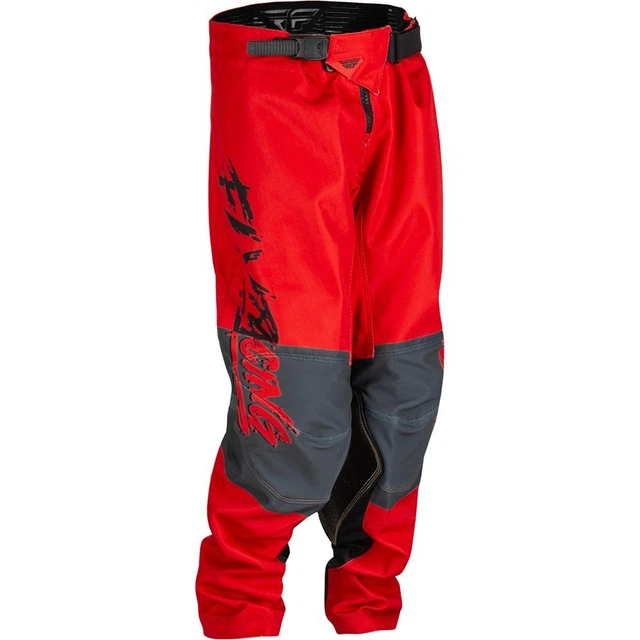 FLY Kinetic Khaos Kids Motocross Pants Black Red Grey Enduro Crosspants Quad