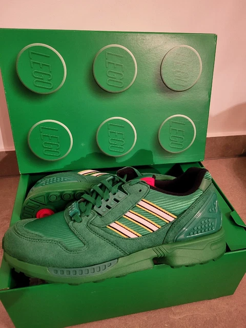 Adidas ZX 8000 Lego Torsion Sneaker grün green Gr 43 1/3  UK Gr 9 Herrensneaker